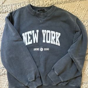ANINE bing crewneck sweatshirt washed black size large